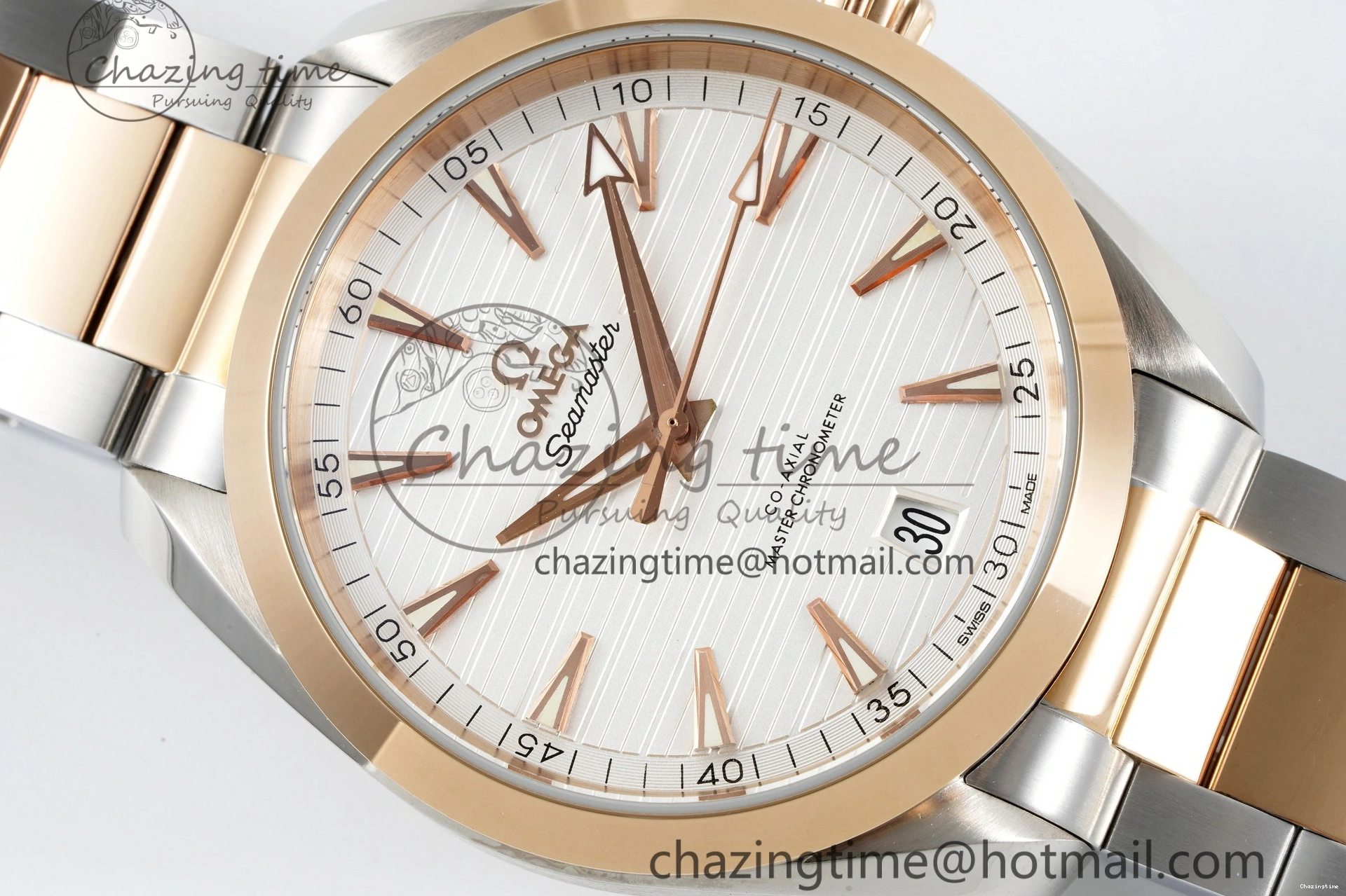 0104 Aqua Terra 150M SS RG JQK 1:1 Best Edition White Dial on SS RG Bracelet A OnTrend 7828